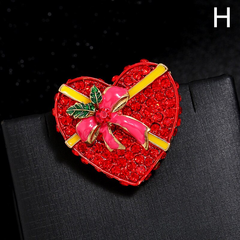 Mode Kerst Broches Kerstman Hoed Handschoenen Bells Sokken Snowfake Strass Pak Metalen Pins Badges Broche Jaar: H