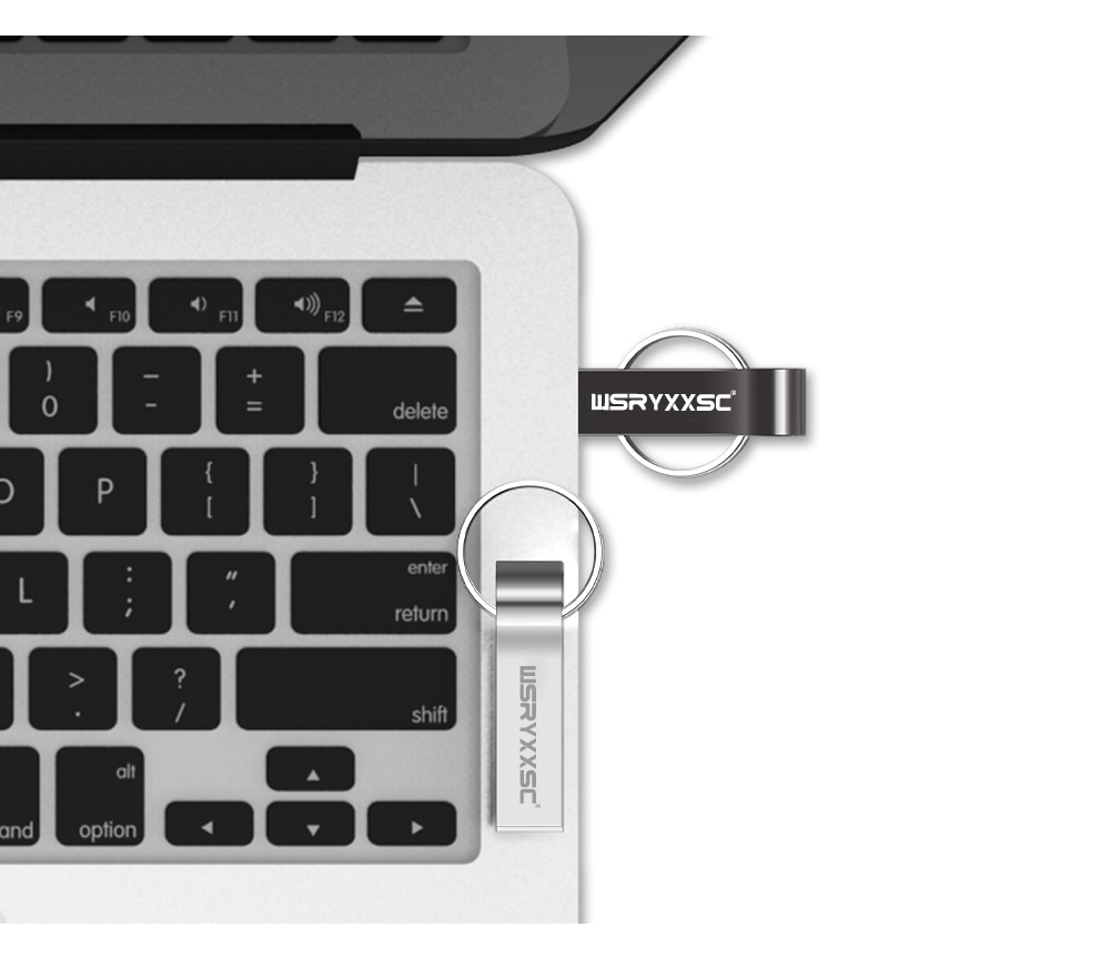 Wsryxxsc Sleutelhanger Usb Flash Drive Waterdicht Metalen Flash Drive 64Gb 32Gb 16Gb 8Gb 4Gb hoge Snelheid Usb Flash Met Adapter
