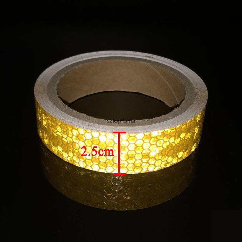 2.5cm * 3m adesivo reflexivo aviso fitas de conspicuidade tira vermelho laranja fluorescente amarelo carro refletor filme acessórios da bicicleta