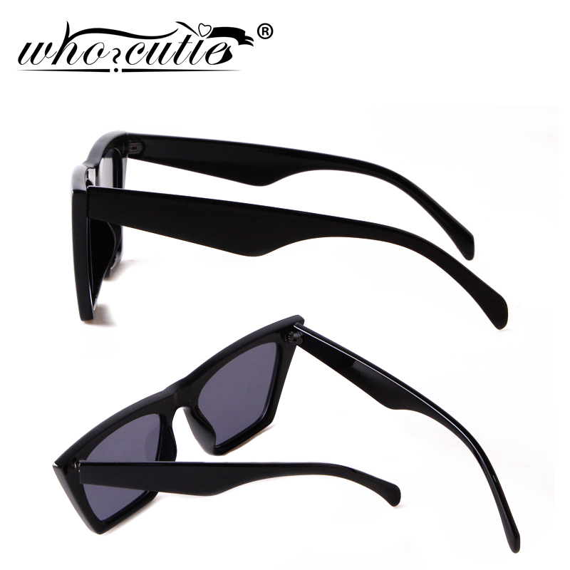 Vintage Square Cat Eye Sunglasses Women Brand Tortoise Shell Black Frame Trendy Oversized Sun Glasses Shades S432