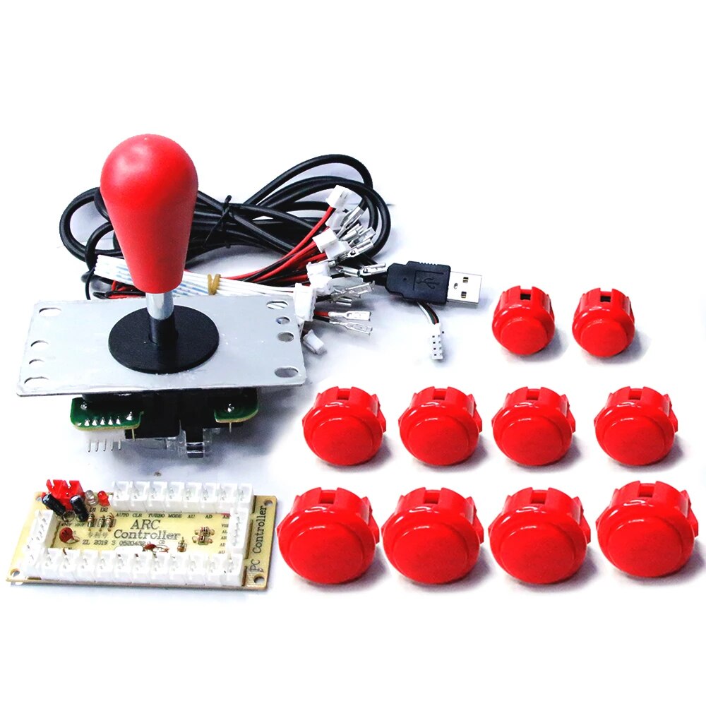 Copie SANWA Machine de jeu Console d'arcade Kit de bricolage boutons poussoirs de Joystick 8 voies pour PC Raspberry Pi contrôleur de carte USB à retard zéro