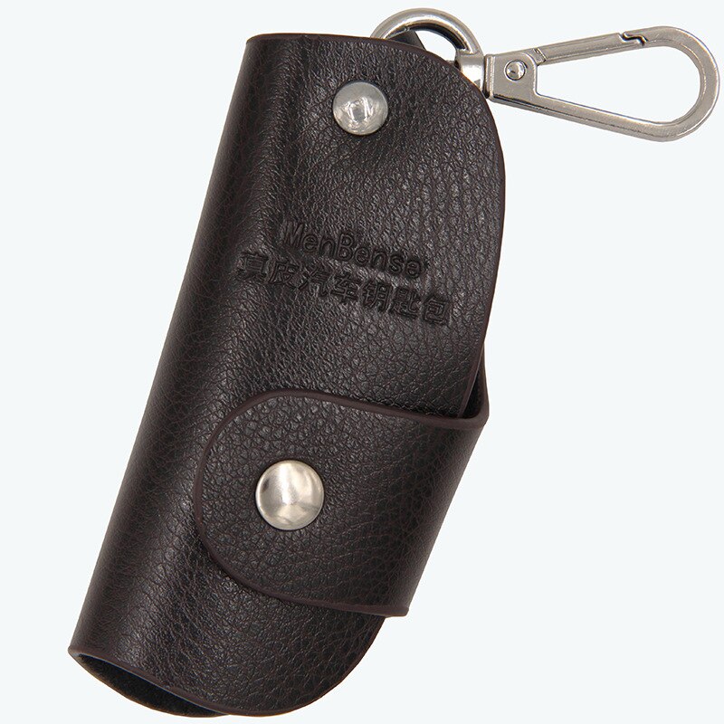 Portefeuille en cuir synthétique polyuréthane porte-carte organisateur d'affaires femme de ménage porte-clés sacs à main hommes femmes Portable poche voiture clés sac à pince: Dark Brown