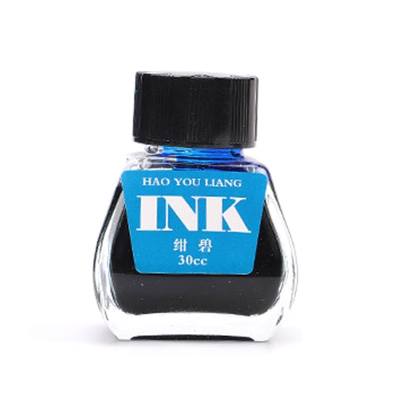 Fountain Pen Ink Bottle 15 Colors 30ml Ink Bottle for Beginners Kid Home Office School Writing Drawing Art Illustrations: Cyan Bi