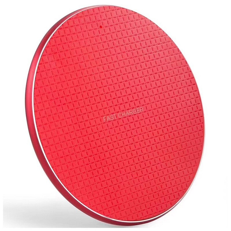 Draadloze oplader voor samsung galaxy  s10 s9 note 9, snellaadpad voor iphone 11 pro xs max xr  x 8 plus 10w qi-inductielader: Rood