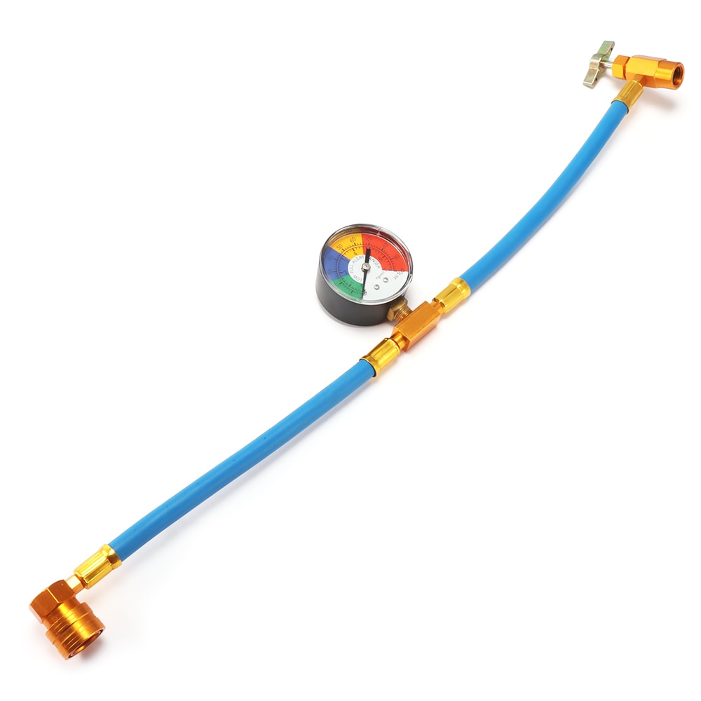 Accesorios para aire acondicionado de coche AC R134A, manguera de medición de recarga de refrigerante con indicador con adaptador de calibre