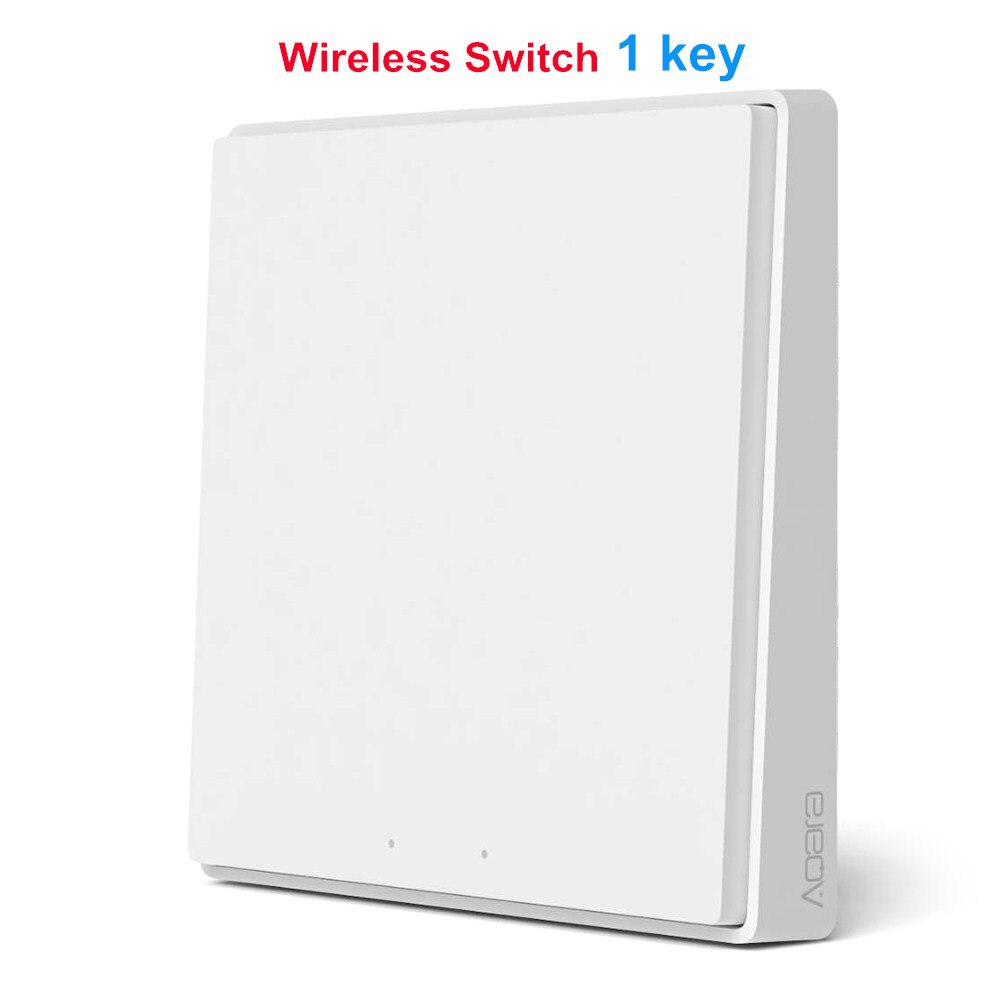 Aqara Smart D1 Wireless Wall Switch 1/2/3 Button APP Voice Control Over-heat Protection Light Switch Work with Mi Home APP: Single Key