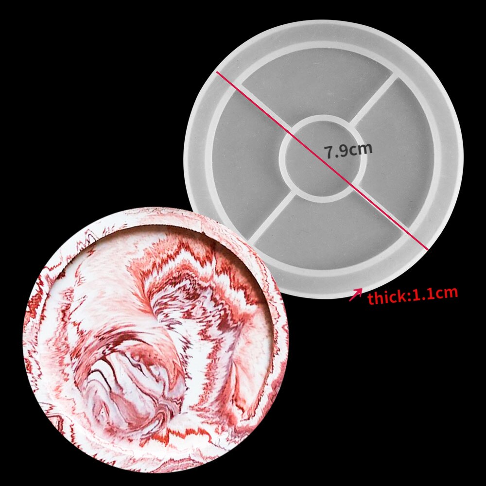 DIY Oval Tray Silicone Mold Coaster Tray Mold Storage Box Silicone Molds for Gypsum Concrete Coaster Crystal Epoxy Mould: Round Coaster-S