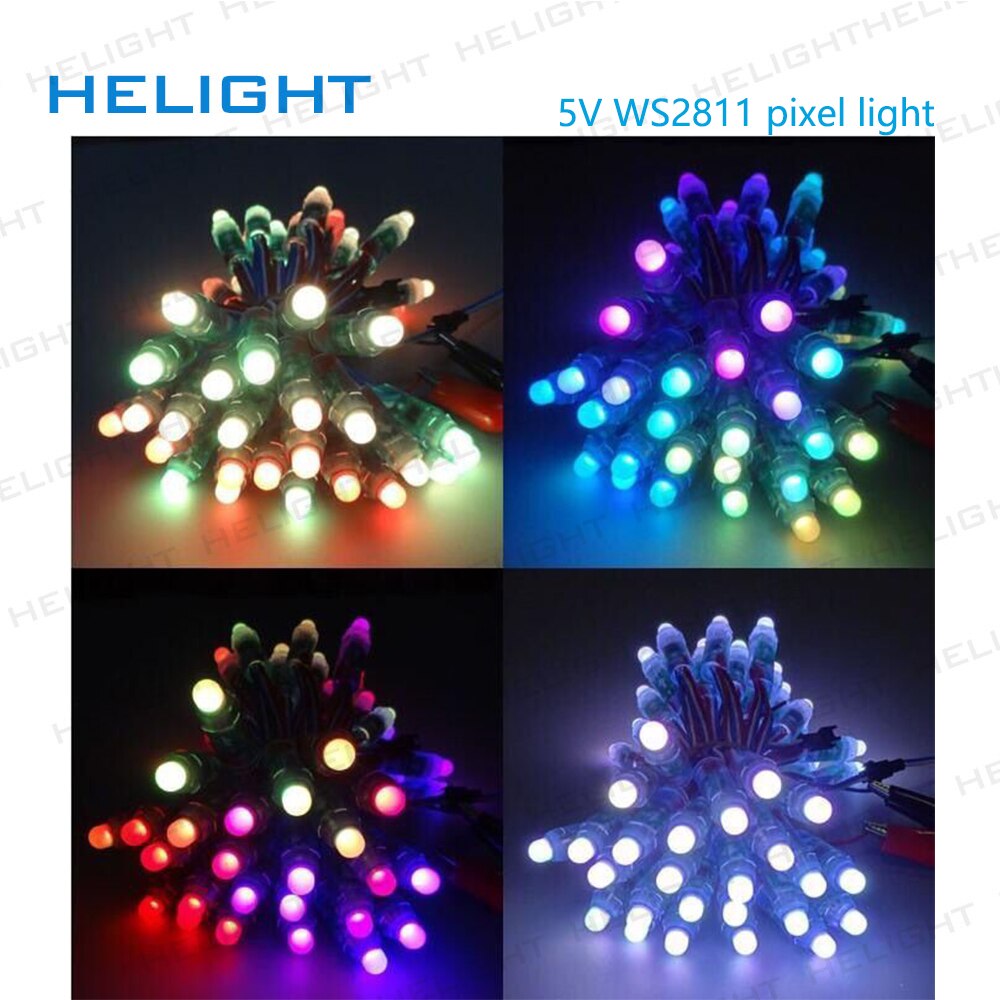 12mm 50leds WS2811 IC Full Color Pixel LED Module Light DC 5V input IP68 waterproof RGB color Digital LED Pixel Light