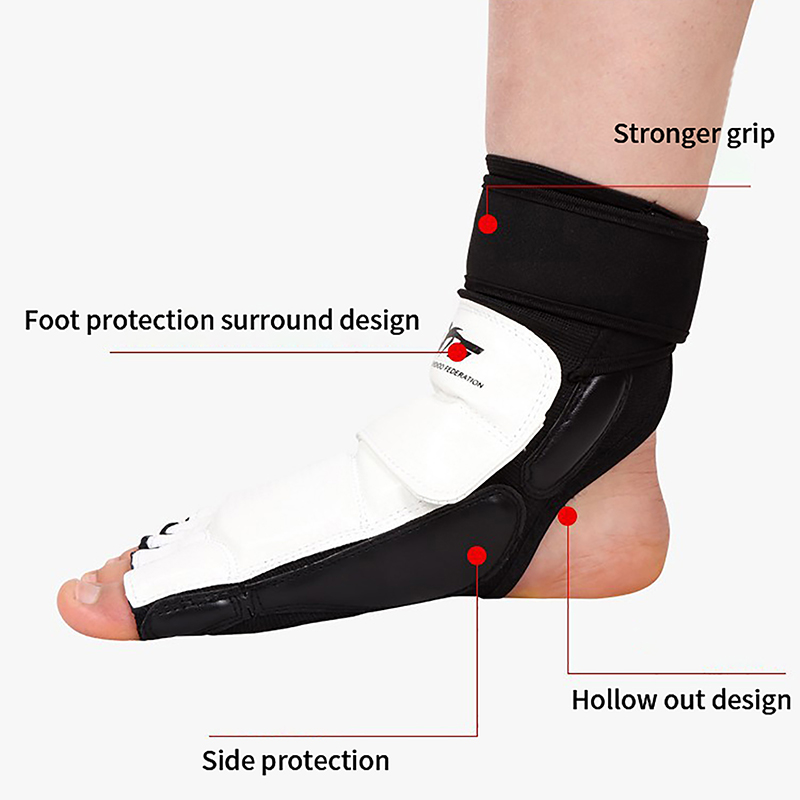 Taekwondo Leder Fußhandschuhe Sparring Karate Knöchelschutz Schutz Ausrügestochen Boxen Kampfsport Fußschutz Socke Erwachsenes Art
