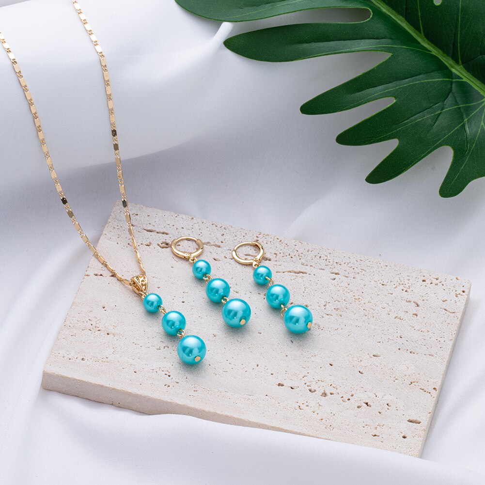 Cring Coco Hawaiian Polynesische Plumeria Ketting Set Gold Filled Hanger Hoop Oorbellen Sieraden Sets Voor Vrouwen Meisjes: ZH0500GOBE
