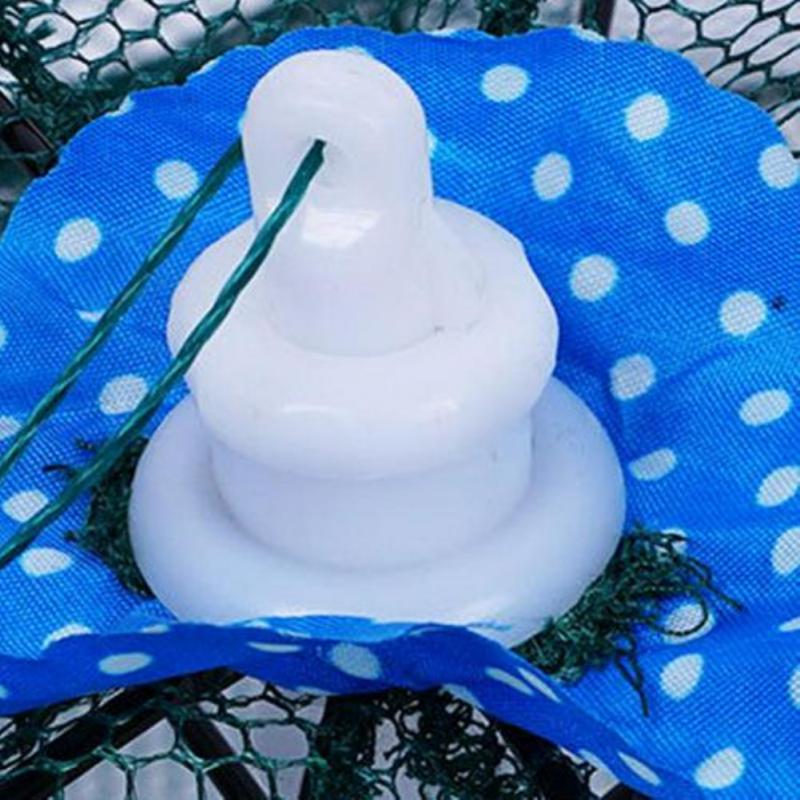 Trampa para cangrejos plegable, herramientas de pesca, red de pesca automática reforzada, jaula para camarones, trampa para peces plegable de nailon: Rojo