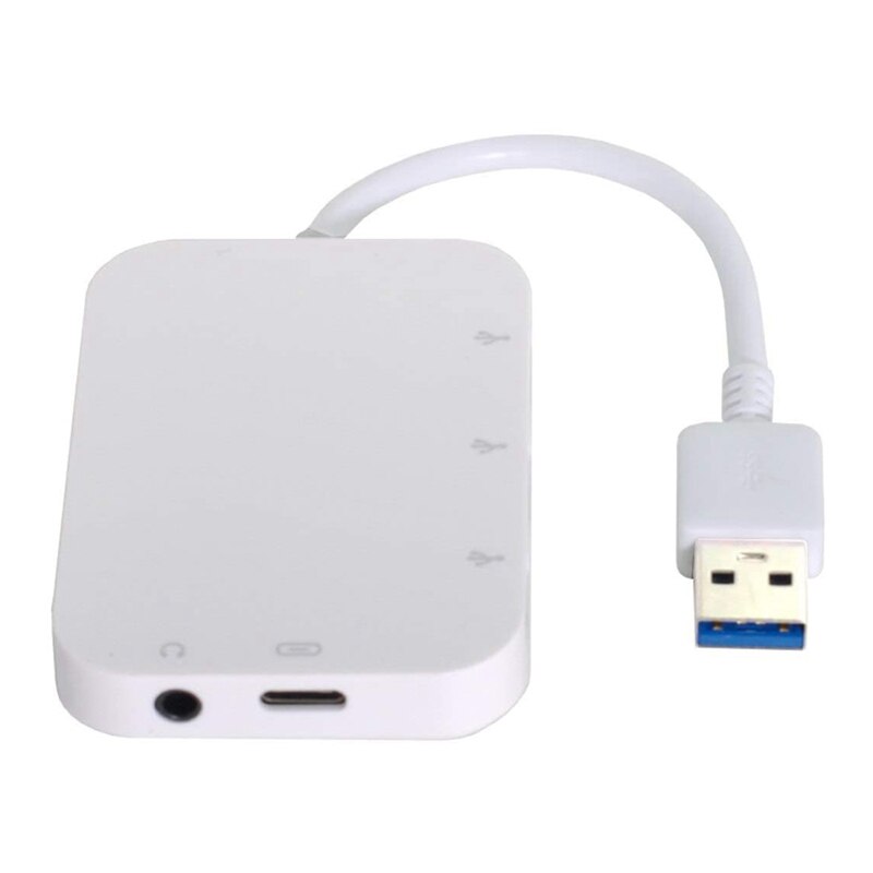 USB 3.0 Hub 5Gbps USB3.0 to USB 3.0 3 Ports HUB Female & o 3.5mm & USB-C Power for Laptop Computer