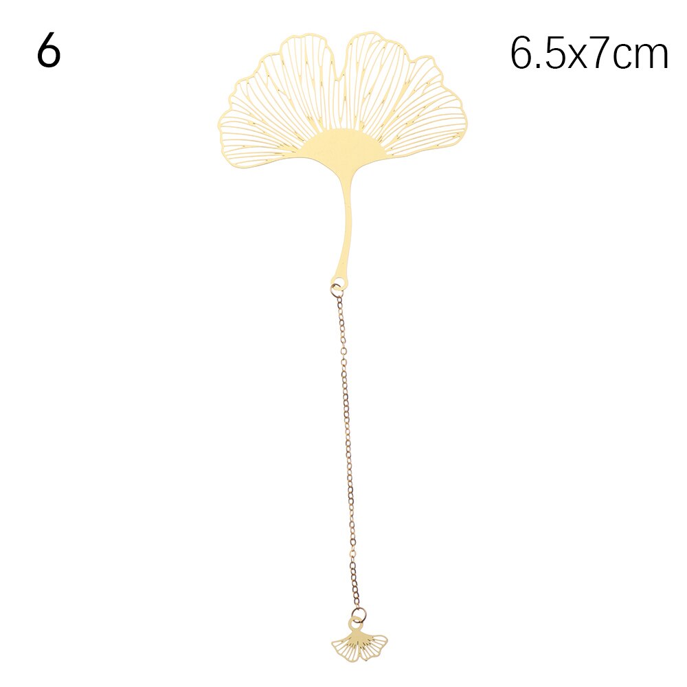 Metalowe zakładki kwiaty liść żyły Hollow Maple Apricot frędzlami z pomponem czytanie Mark klips do książek dla papiernicze artykuły szkolne: Type 6 no box