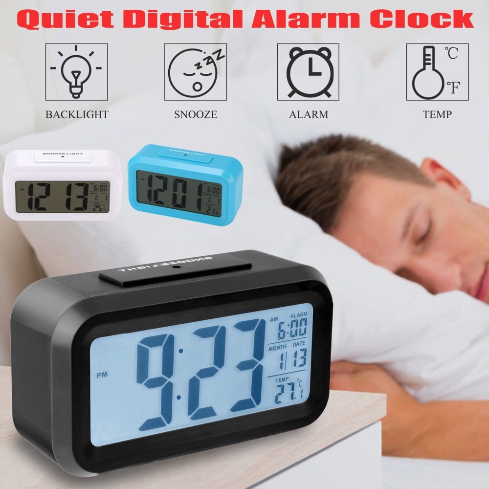 Alarm Clock Large LED Nightlight Sensor Snooze Mute Calendar Table Desktop Electronic led clocks Digital Desk clock