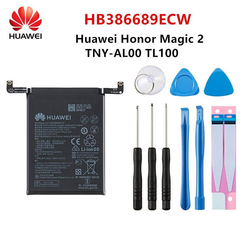Original Huawei batería para HUAWEI Mate 9/Mate9 Pro/10/10 Pro /P20/P20 Pro/honor 8 9 10 Nova/Nova 2/Nova 2 Plus/Nova 3: HB386689ECW Tools