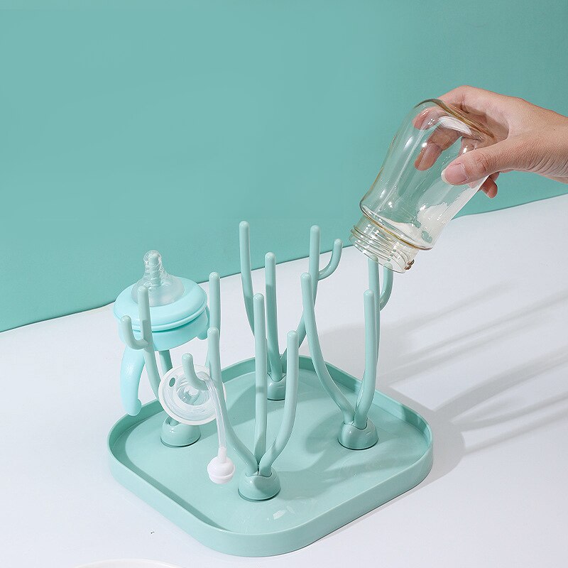 Accessoire Bébé Pratique Mxzzand Support Pour Bouteilles De Bébé Avec Plateau Pour Séchage Égouttoir Pour Biberons Egouttoir Biberons