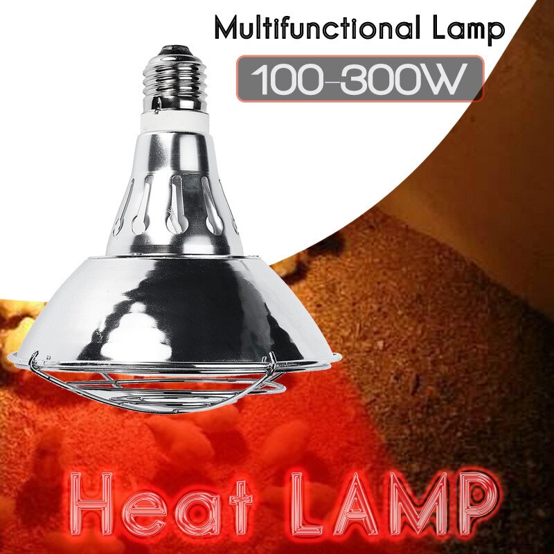 Hight E27 300W Heat Lamp Stepless Adjustable Halogen LED Light Bulb Pet Brooder Hatch Chicken Piggy Dog Cat AC220V