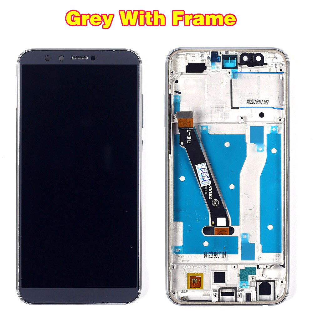 100% testowany wyświetlacz LCD robić Huawei Honor 9 lite 5.65 calowy ekran dotykowy Digitizer montaż ramki z bezpłatnym szkłem hartowanym: szary z rama