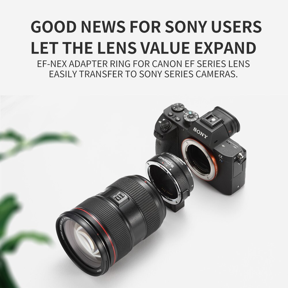 Soonpho EF-NEX Lens Mount Adapter Voor Sony Canon Ef EF-S Lens Om E-Mount Nex A7 A7R A7s NEX-7 NEX-6 5 Camera Full Frame