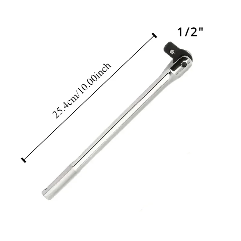 Llave de varilla F de 1/2 pulgadas, llave dinamométrica de 10/12/15/18 pulgadas, barra de fuerza larga, cabezal de actividad, palanca fuerte, herramienta de reparación de mango de dirección: Negro