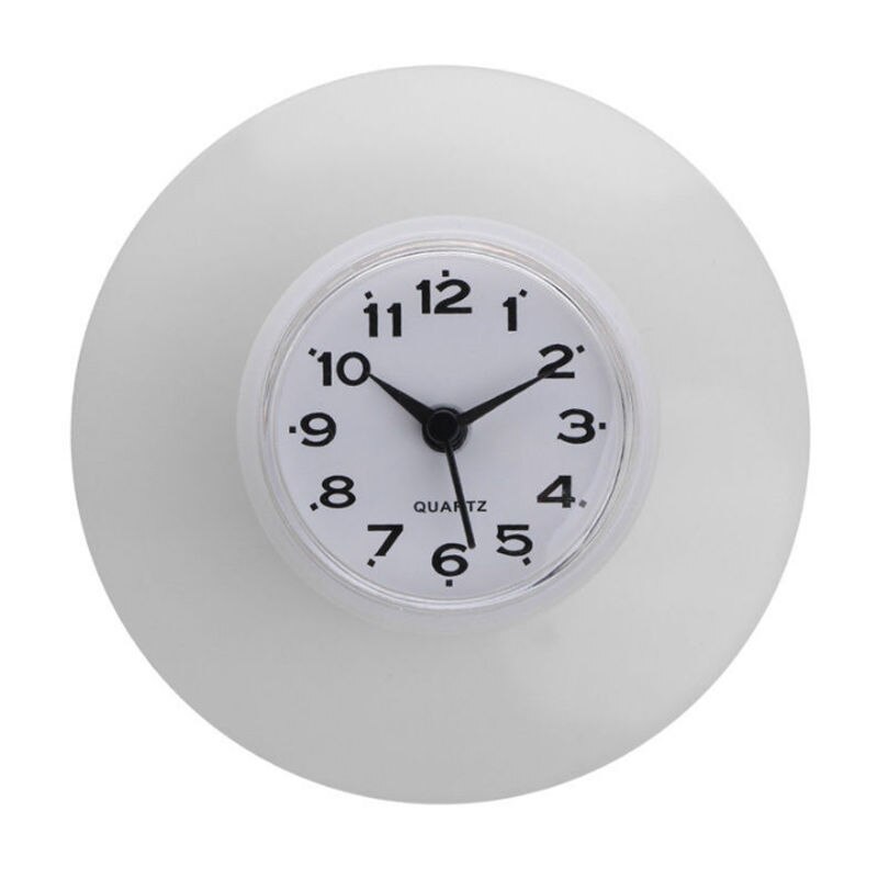 Waterdichte Sucker Klok Douche Booth Krachtige Gehandeld Home Sucker Digitale Klok Stijl Badkamer Keuken: WHITE