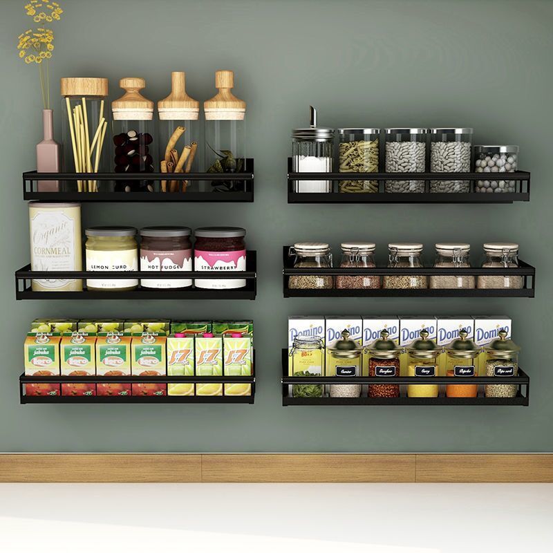 Keuken Kruidenrek Rvs Muur Gemonteerde Opslag Planken Kruiden Fles Rack Badkamer Punch-Gratis Organizer Rack