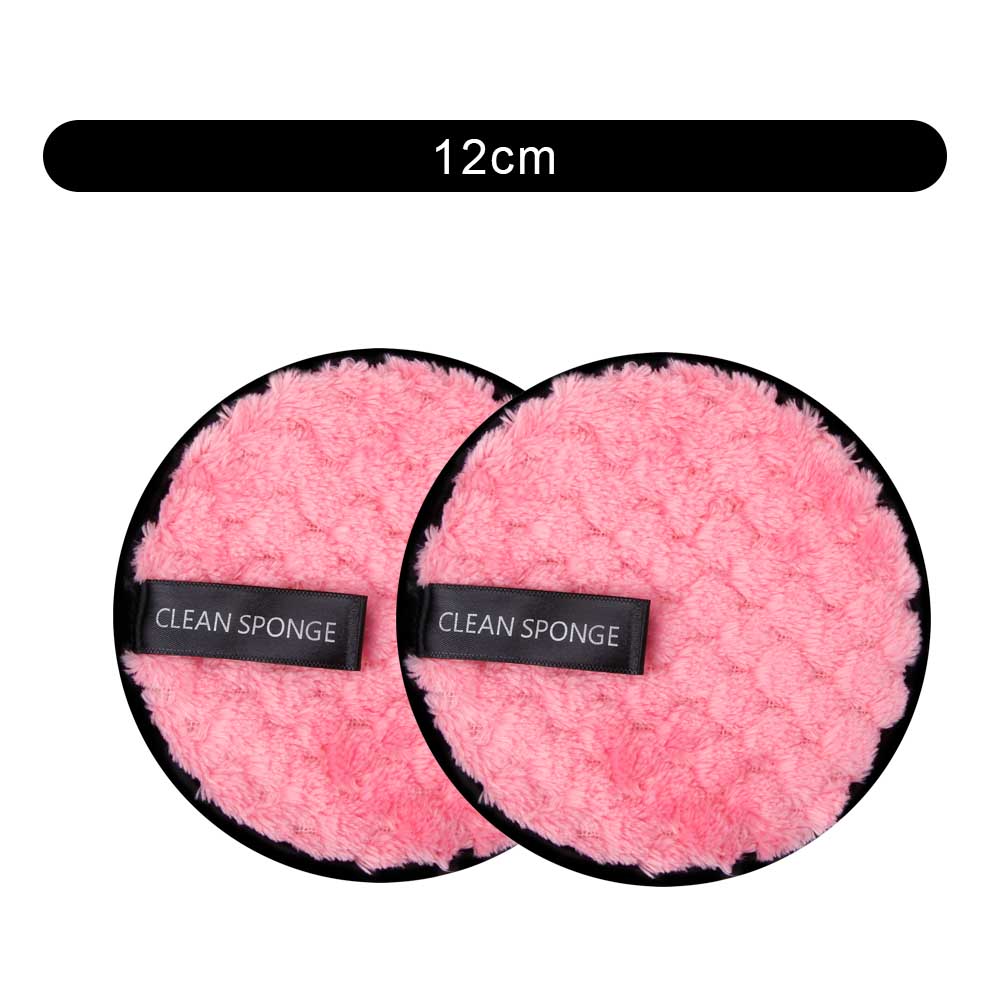 1/2 pces removedor de maquiagem reutilizável almofadas rosto lavagem toalha limpeza disco microfibra pano removedor reutilizável juntas removedor de maquiagem sopro: 2pcs Pink
