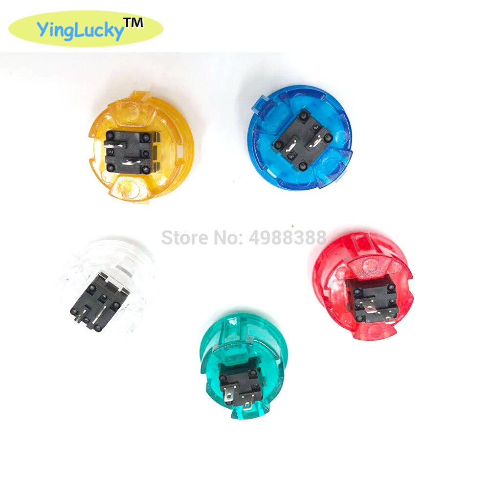 12pcs TAIWA 30mm Arcade transparent push button switch Start button Copy Sanwa OBSF-30 button replacement red/yellow/blue