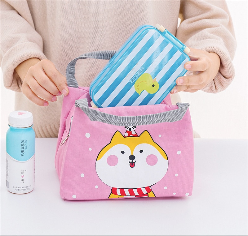 Mignon femmes dames filles enfants Portable isolé sac à Lunch boîte pique-nique fourre-tout refroidisseur thermique isolé Bento boîte à Lunch fourre-tout