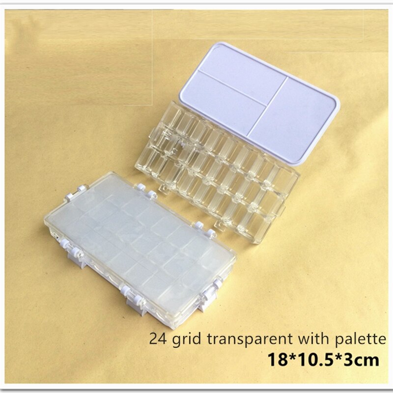 24/36 Grids Aquarel Schildert Humidor Aquarel Hydraterende Schilderen Lekvrij Palet Abs Opbergdoos Art Supplies: 24 Grids C