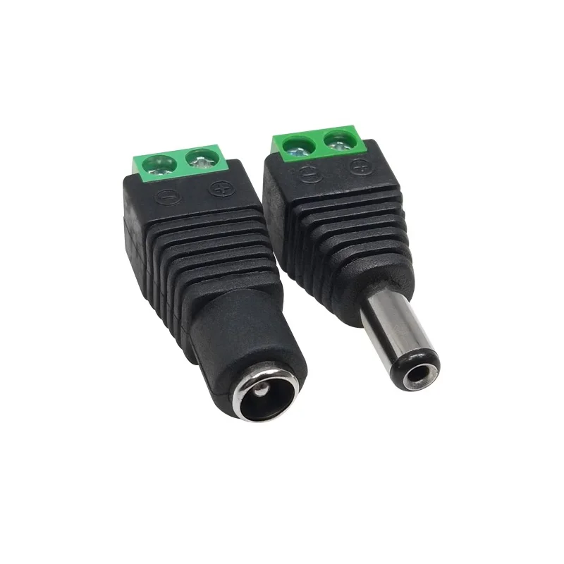 4 Uds 12V DC conector de alimentación Jack macho hembra enchufe barril 2,1mm * 5,5mm adaptador de enchufe CC 2,5mm
