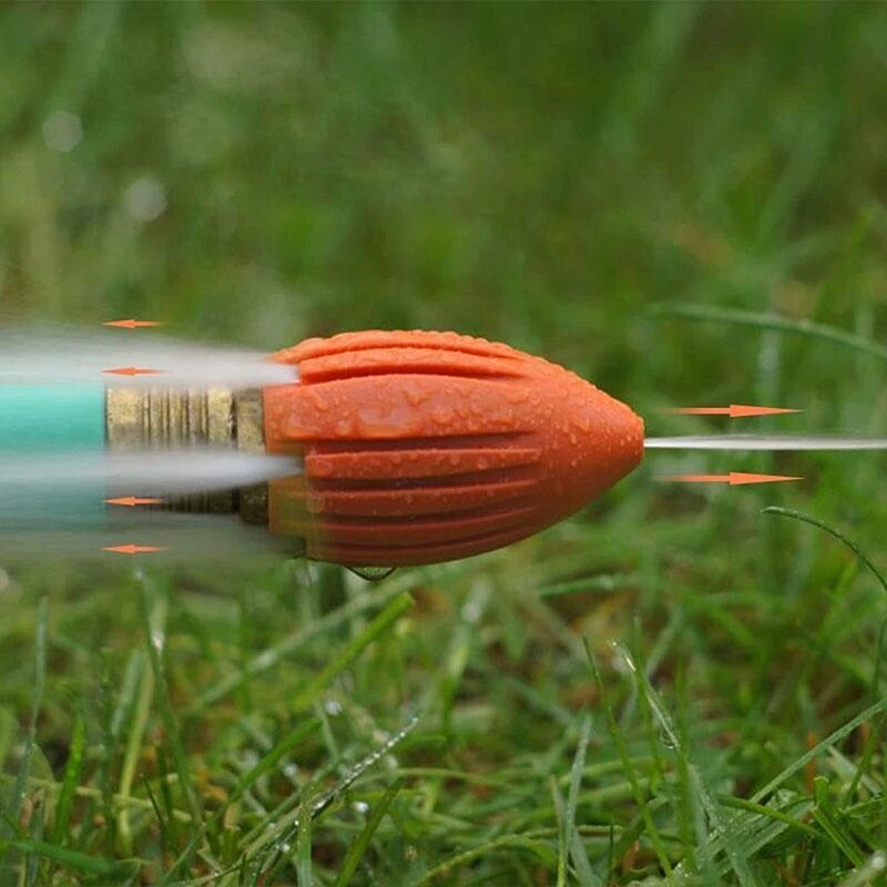 Water Rocket Pressure Cleaning Nozzle ABS Pipe Dredge Flush Tool Set for Home Garden Sewer Standard-size Hoses