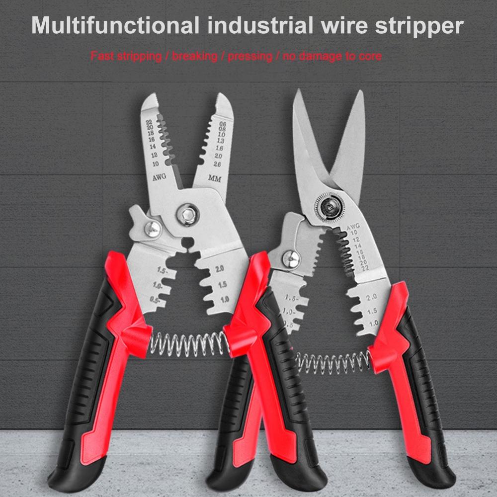 Multi tool pliers Crimping Pliers wire stripper Multi functional Snap Ring Terminals Crimpper Electrician Shears Stainless Steel