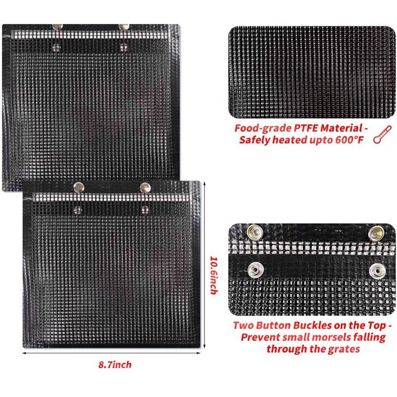 Non-Stick Mesh Grilling Bag,BBQ Grill Mesh Bag, Outdoor Picnic Tool Reusable and Easy to Clean Non-Stick BBQ Bake Bag