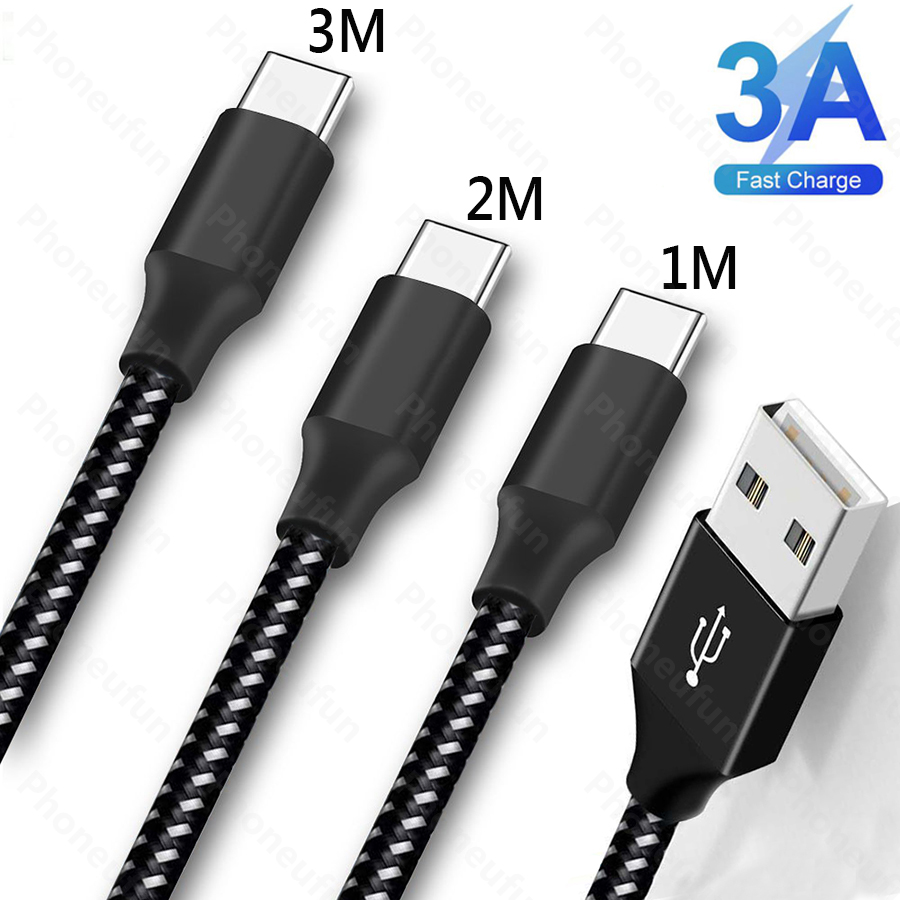 1M 2M 3 M 3A Schnelle Lade USB Typ-C Ladegerät Kabel Für Samsung Galaxy S10 S10e s9 S8 Plus A70 A80 A50 A20S Hinweis 9 8 1 2 3 Meter