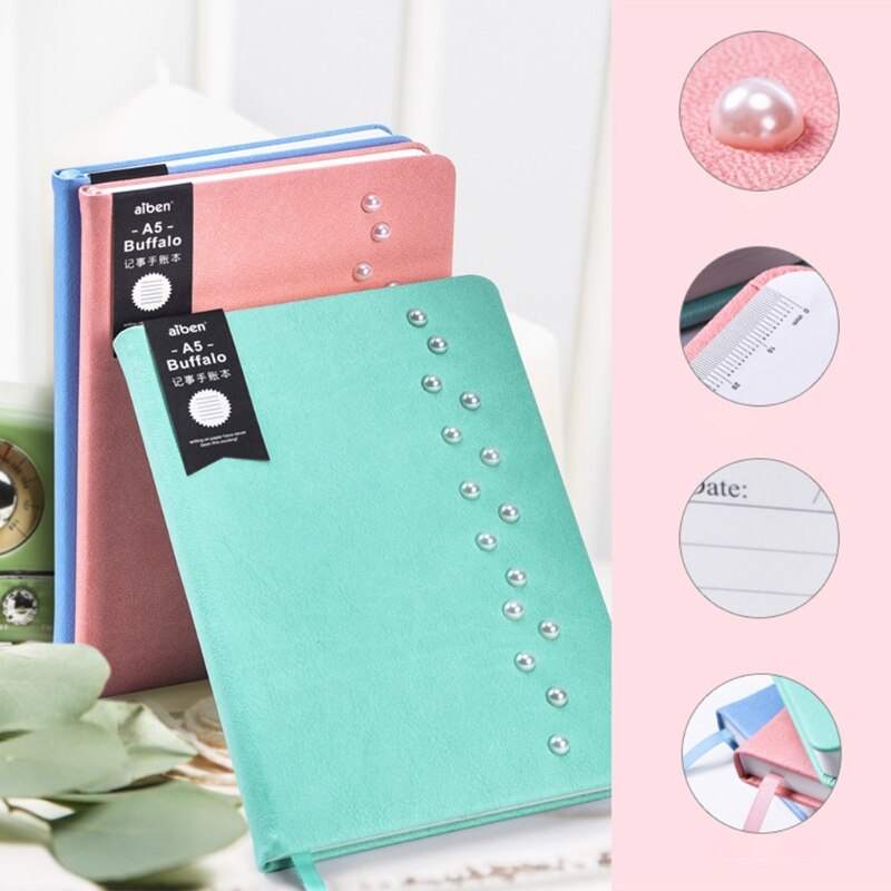 A5 Business Leather Notebook Journal Agenda Lined Paper Diary Planner Notepad