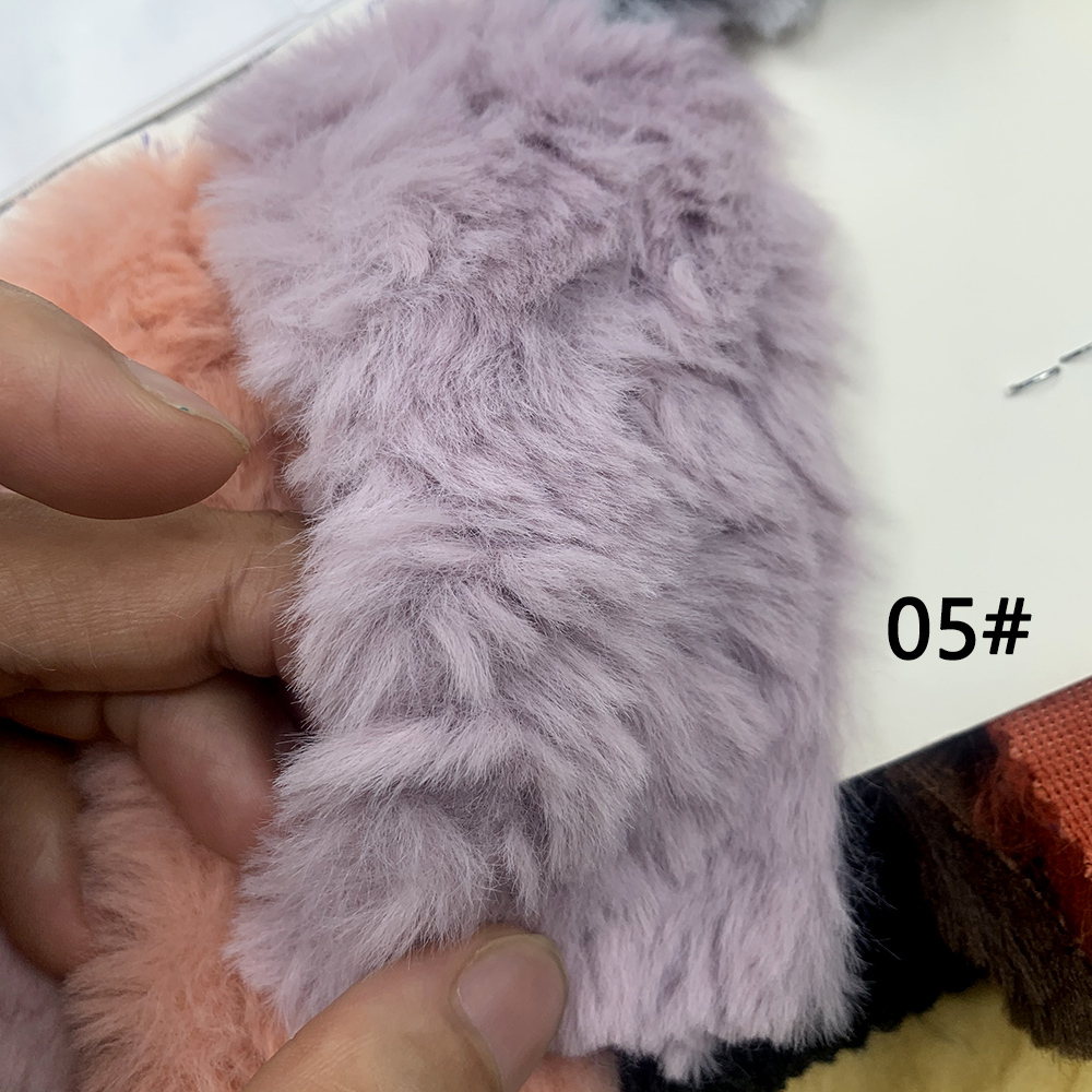 Embossed Microfiber 100% Polyester Fabric Rabbit Faux Fur Fleece Fabric For Cotton Doll Hair Plush Toy 25x45cm: black