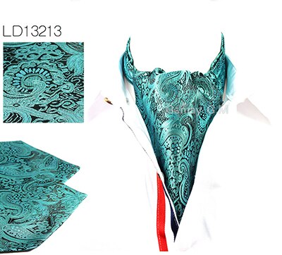 Män vintage prickigt bröllop formell kravat ascot scrunch själv brittisk stil gentleman siden hals slips lyx: Ld13213