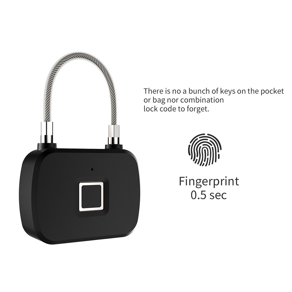 Small Lock Cabinet Lock Electronic Lock Home Bluetooth Smart Lock Keyless Fingerprint Lock Anti-Theft Security Padlock