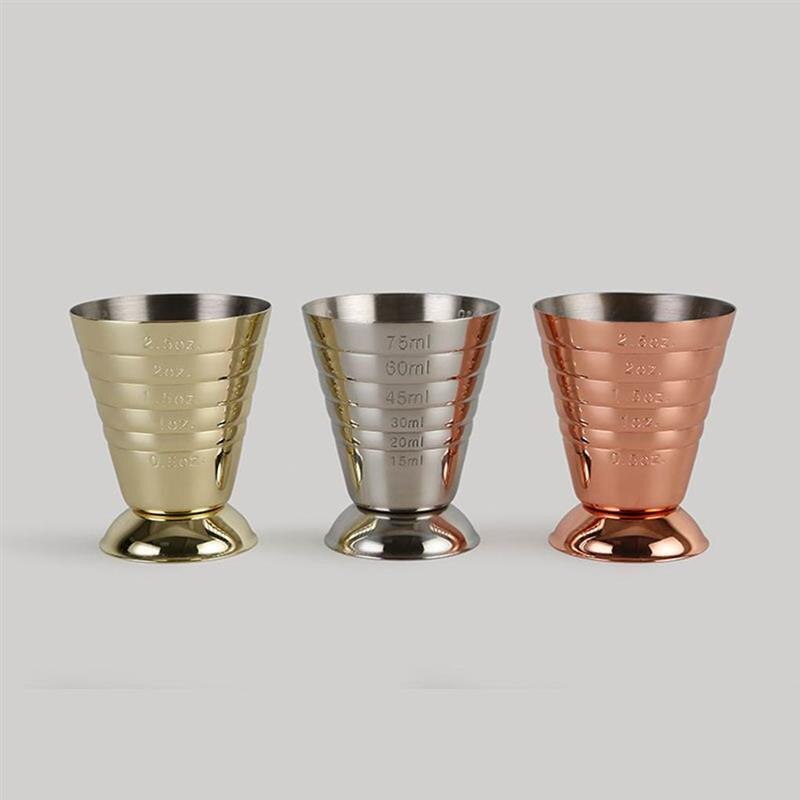 1Pieces Measuring Shot Cup Ounce Jigger Bar Cocktail Drink Mixer Liquor Measuring Cup Measurer Milk Coffee Mug Stainless Steel