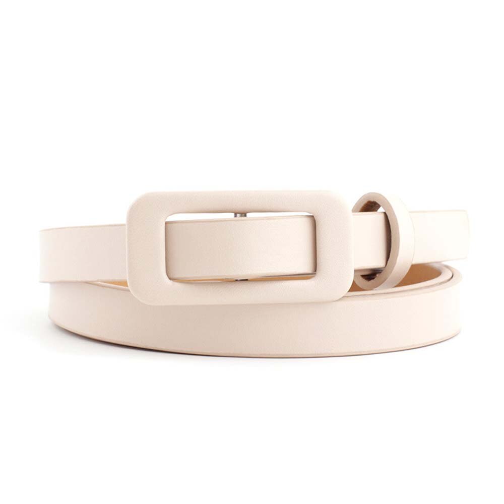 Candy Color Shiny PU Leather Waist Belt for Women Narrow Thin Belts Waistband Pin Buckle Straps for Dress Black Red Pink: beige