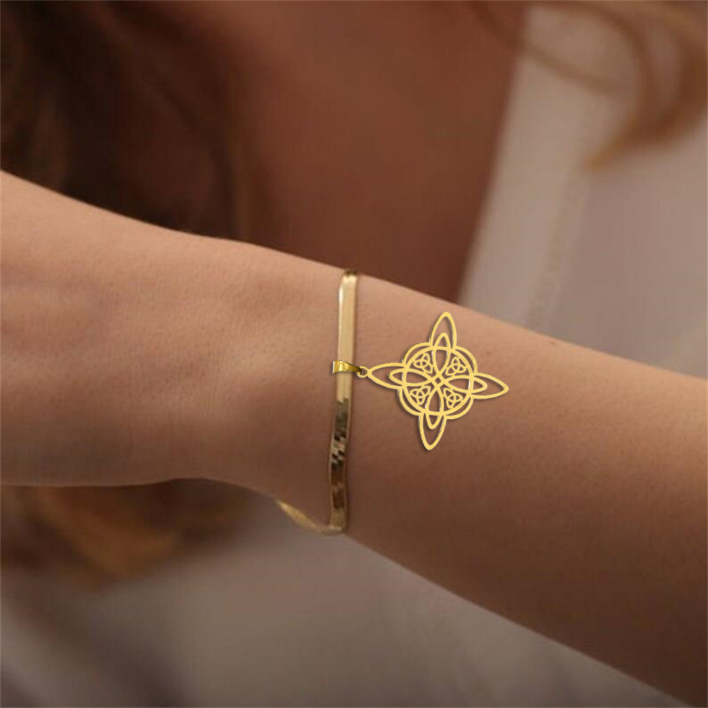 Mode Heks Knoop Hanger Armband Voor Vrouwen Classic Snake Ketting Rvs Gold Kleur Armband Sieraden