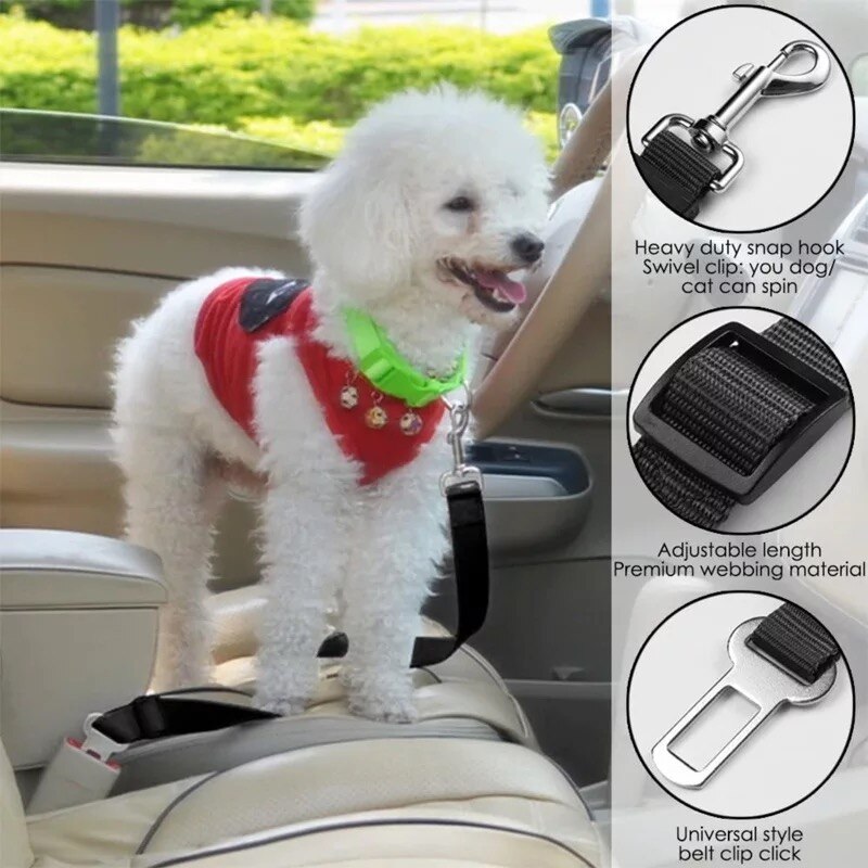 Pet Hond Kat Autogordel Hond Accessoires Verstelbare Harnas Lead Leash Kleine Medium Reizen Clip Puppy Kraag Leash Pet levert