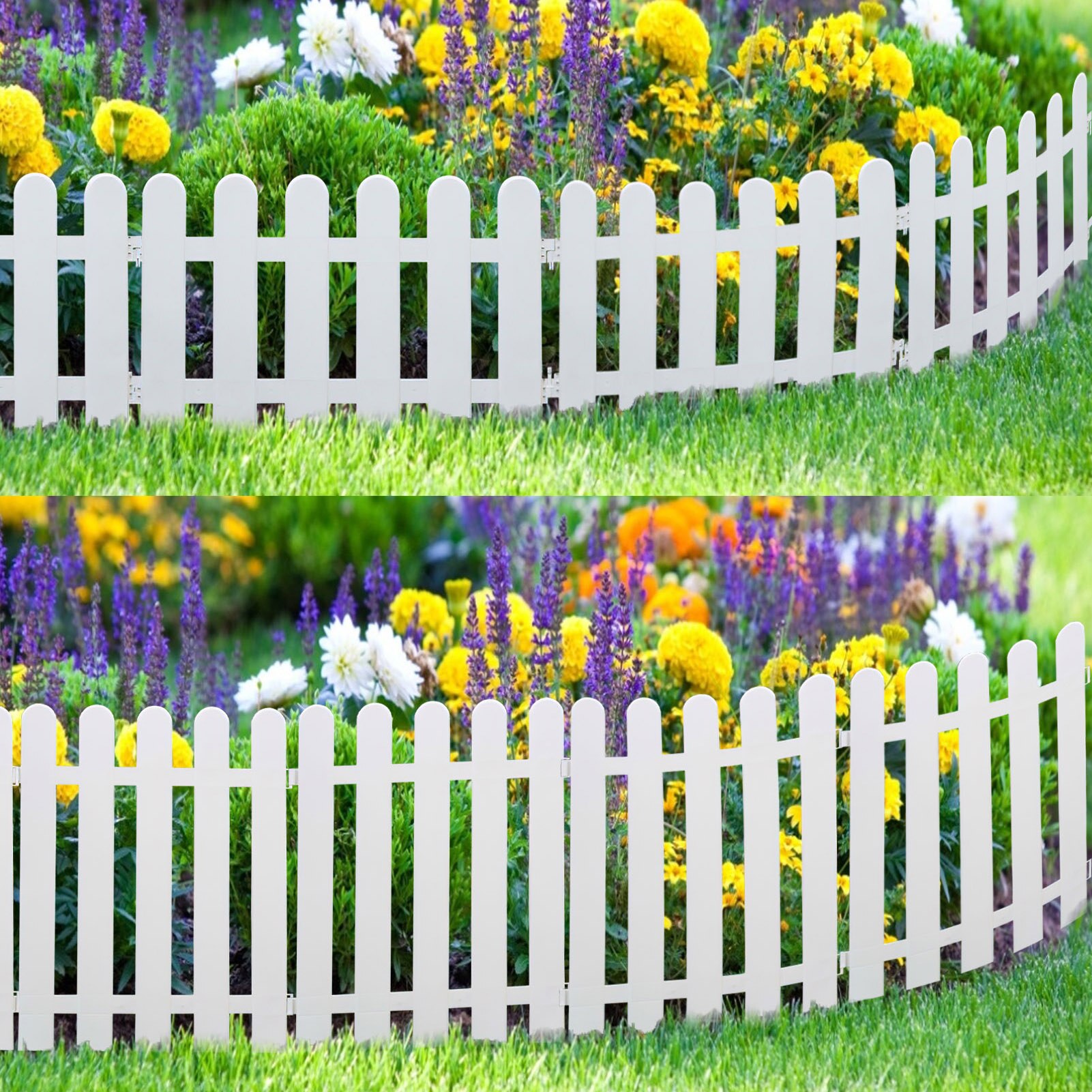 Piquet de jardin en plastique détachable, 5 pièces, décor de mariage, blanc, pour jardin, balcon, aménagement paysager, décoration d&#39;extérieur