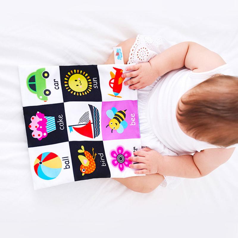 Produkt baby legetøj blød klud bog ni firkantet gitter ring papir klud bog baby tidlig uddannelse intellektuel udvikling legetøj
