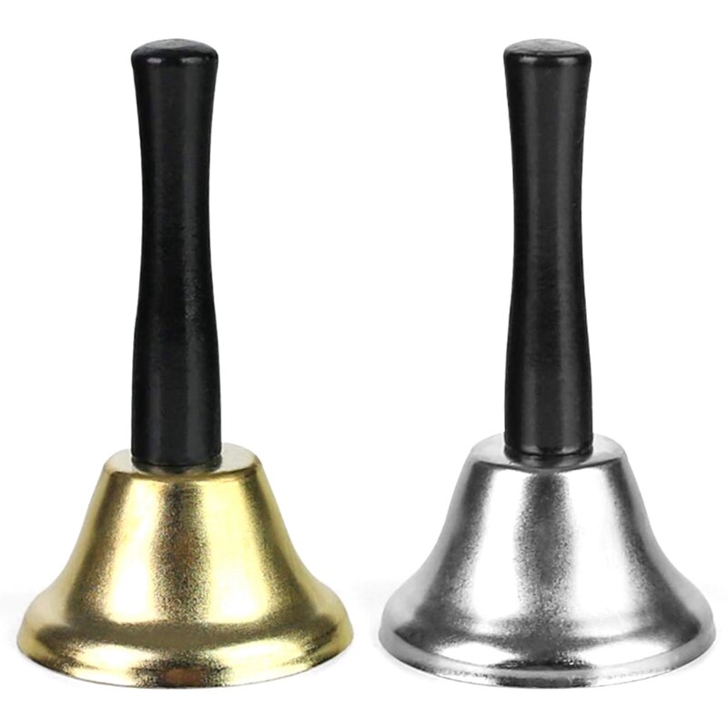Hand Bells, 2PCS Call Bell Handheld Bell Service Bell Wedding Bell Dinner Bell for Christmas Rattle
