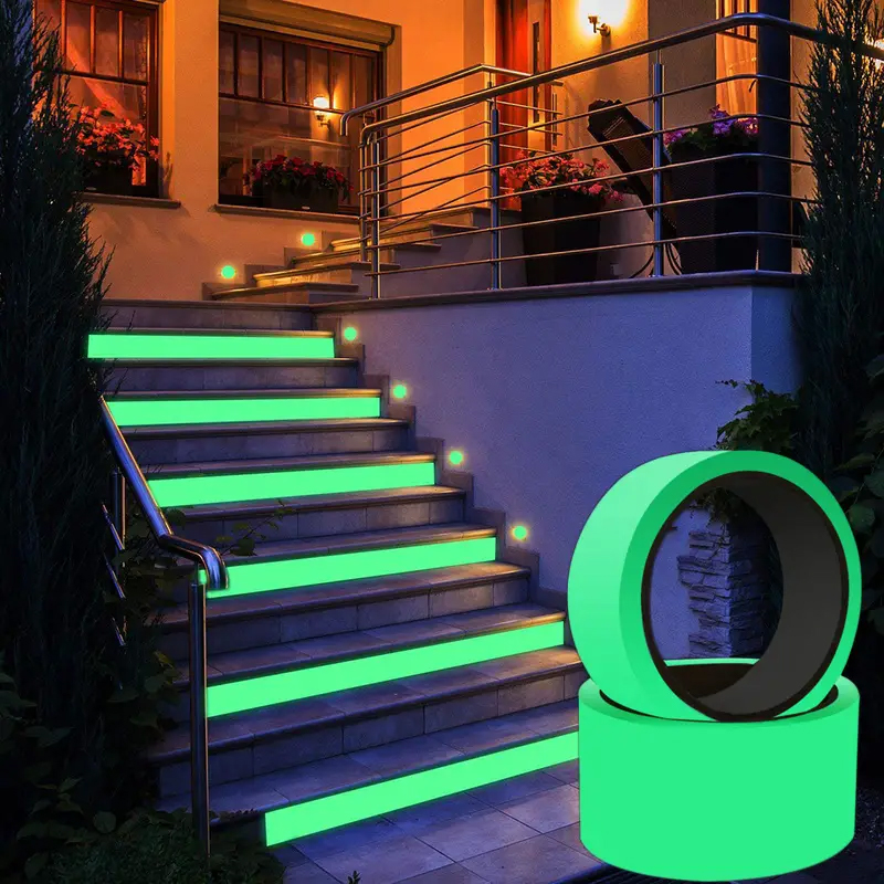 Zelfklevende Lichtgevende Veiligheidstape, Diy Decoratieve Gloeiende Tape, Podium Trap Veiligheid Waarschuwingstape Groen Fluorescerend Waarschuwingstape