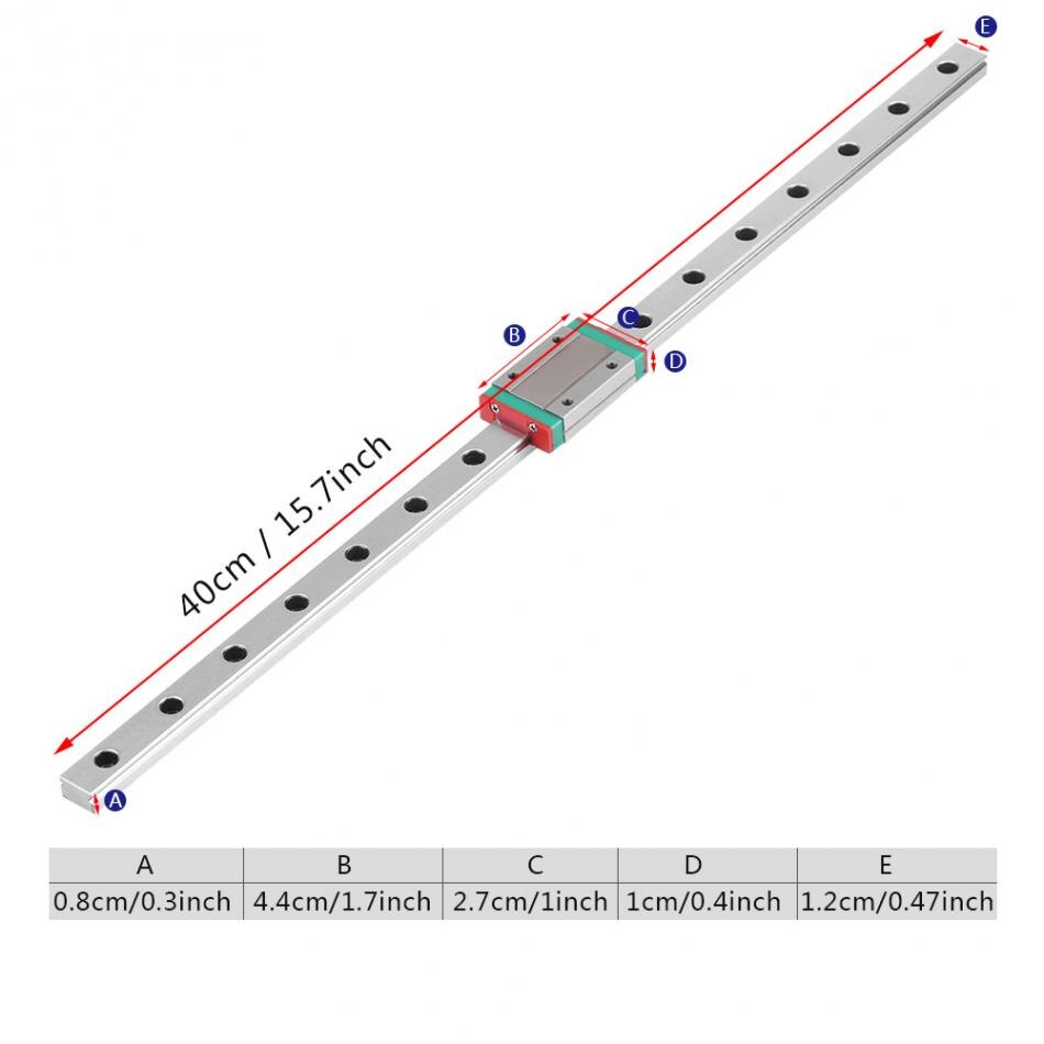 MGN12H Miniature Linear Sliding Rail MGN12H Guide Block 250mm 300mm 400mm 500mm 550mm Transmission Parts Hardware