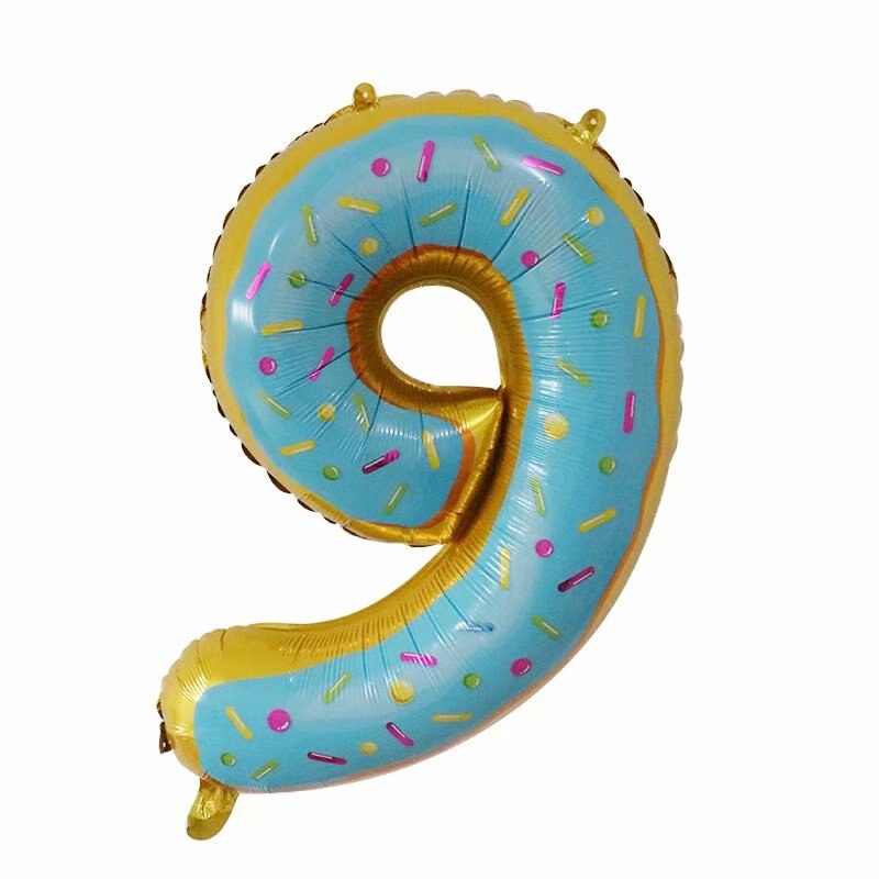 1 Uds. De Globos de aluminio con forma de número de 0 a 9 para donuts de 30 pulgadas, globo de decoración para Baby Shower, suministros de decoración para de cumpleaños, Globos de aire: Color zafiro profundo