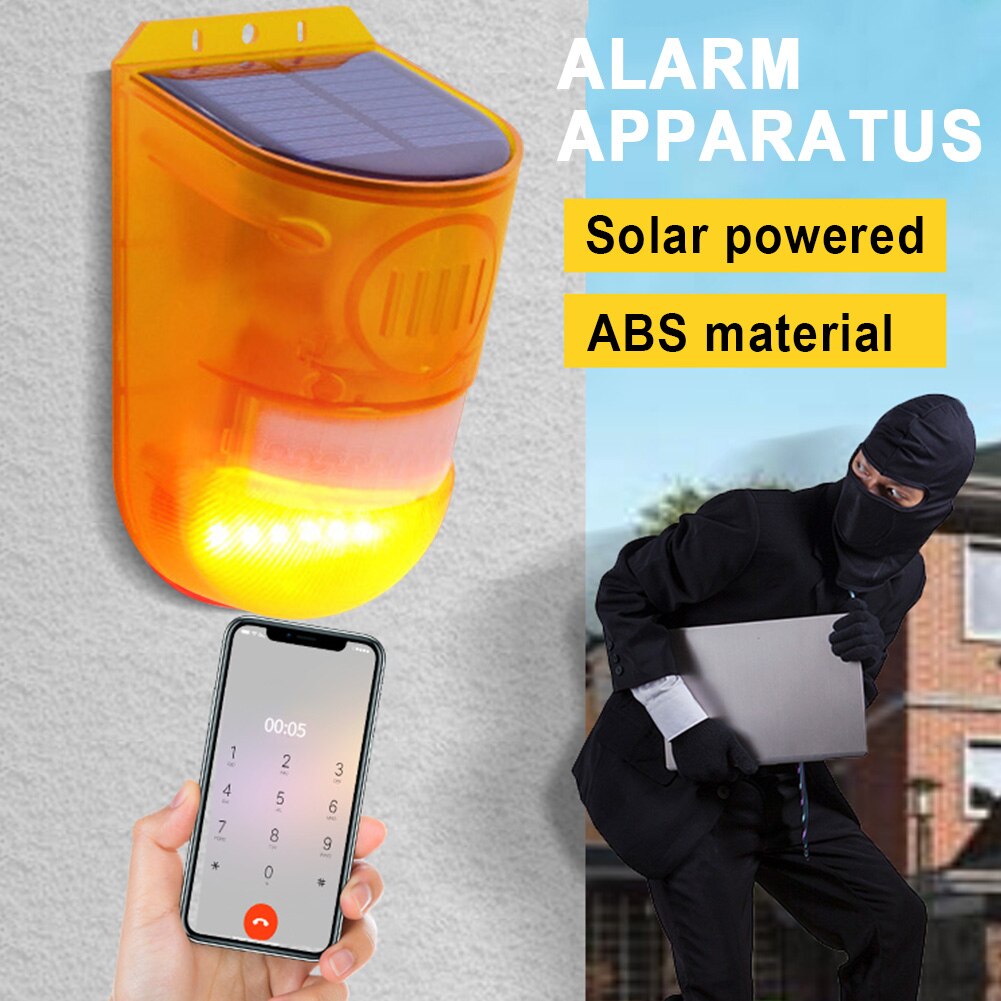 Wireless Motion Sensor Factory Home Safety Garden LED Alarm Light ABS Patio Warning Lamp Farm Security Solar Powered Outdoor